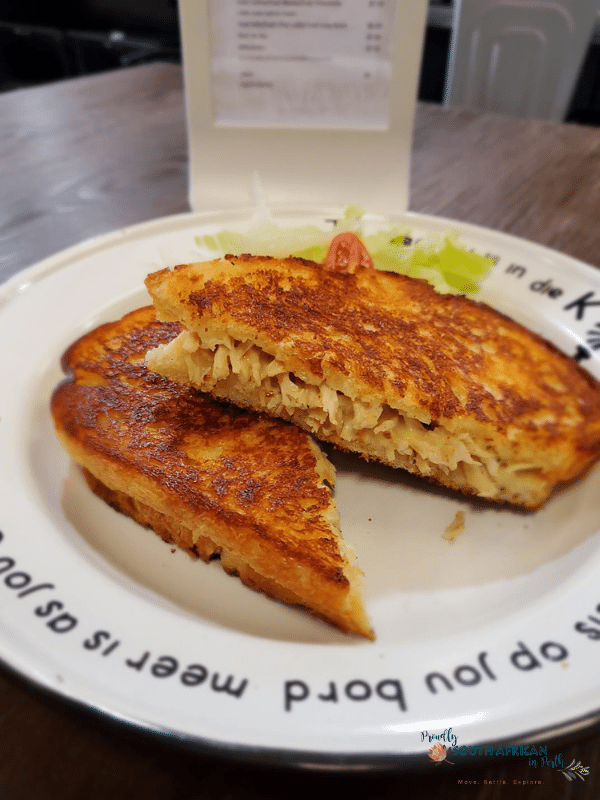Chicken mayo toastie at Village Hut Café