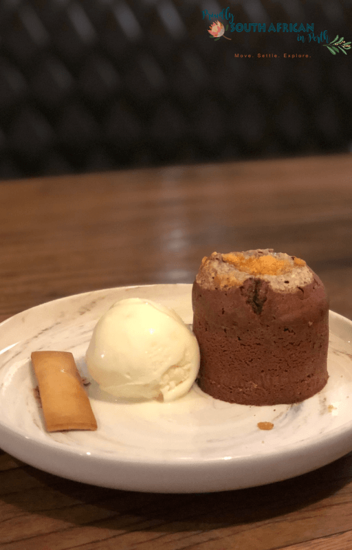 Hazelnut & Chocolate Fondant At The Meat & Wine Co Perth - Proudly South African In Perth