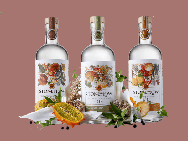 Range of Stoneflow Wild African Botanicals Gin - Proudly South African In Perth