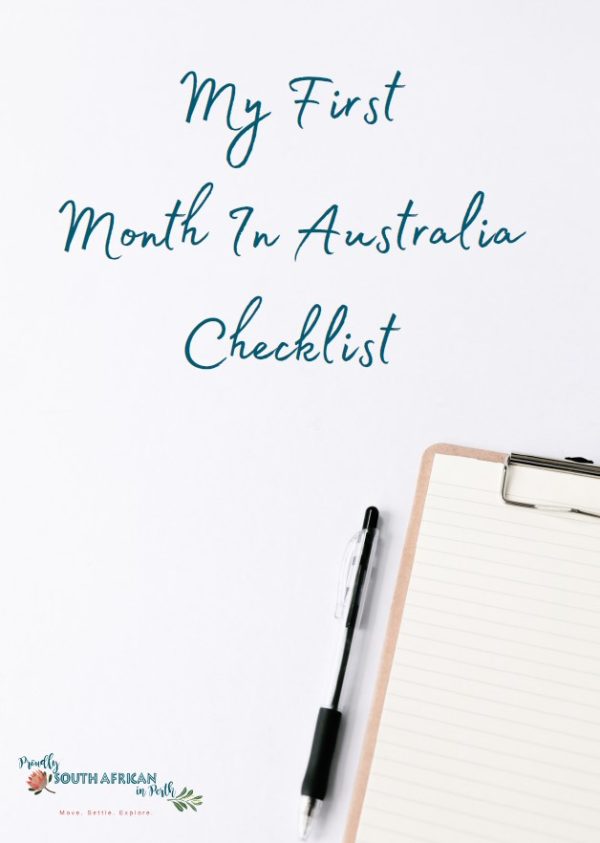 first month in australia checklist cover page